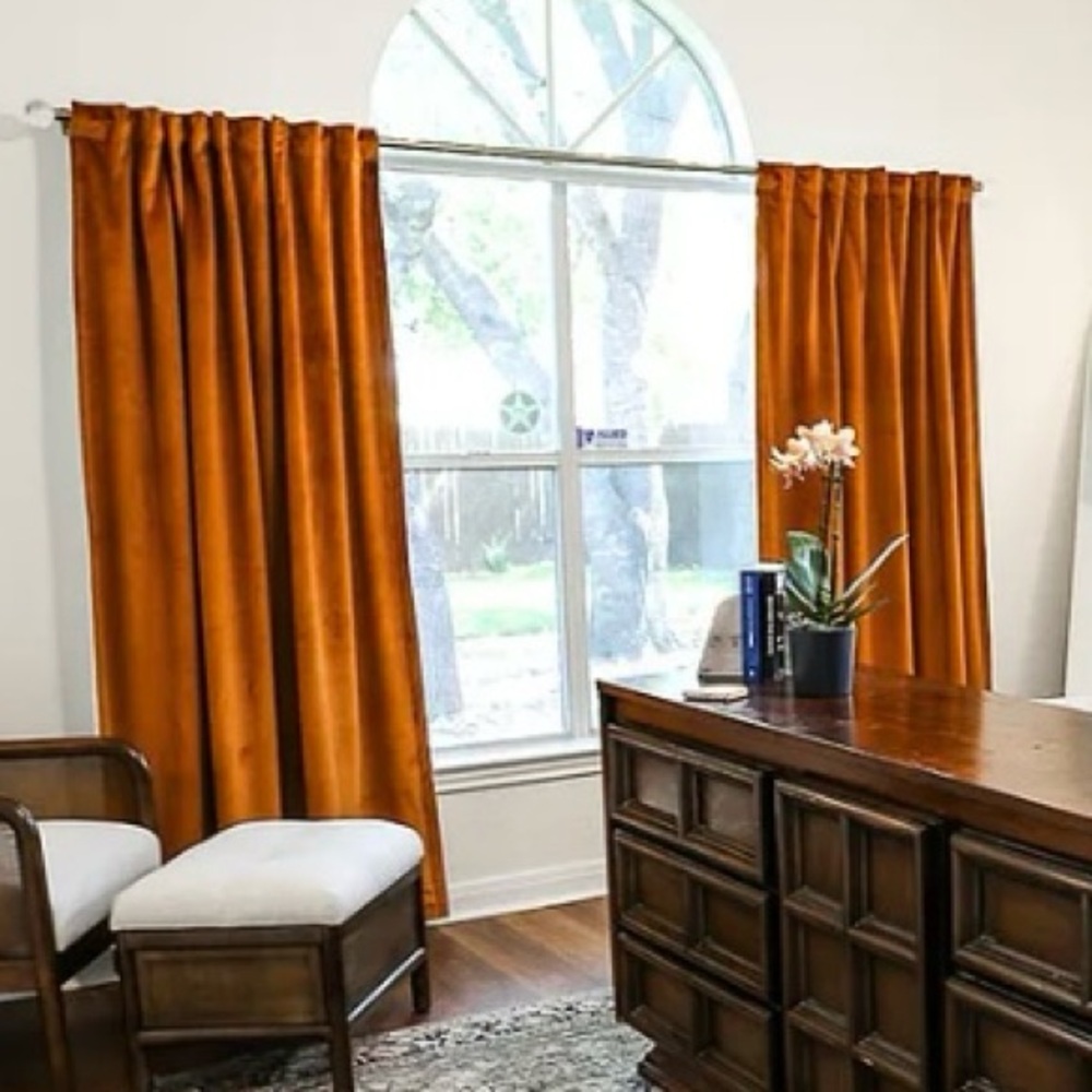 Blackout velvet curtains - cinnamon